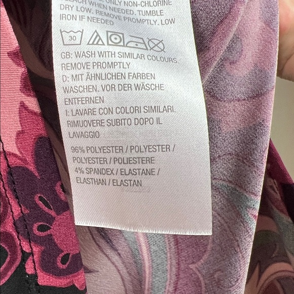 Susan Graver Pink Paisley Ruched 3/4 Sleeve Top 2X - Picture 5 of 8